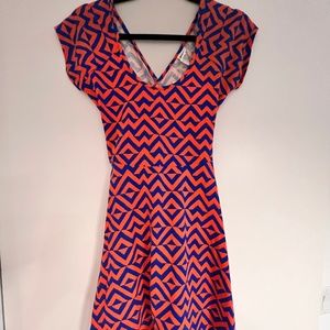 PINK | Orange and Blue Dress with Cross Back